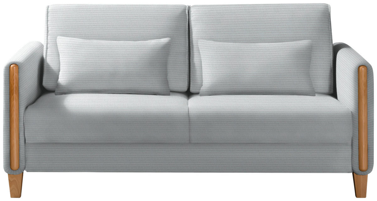 SCHLAFSOFA in Holz, Textil Buchefarben, Hellgrau  - Buchefarben/Hellgrau, Design, Holz/Textil (174/88/104cm) - Niels Andersson