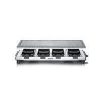 RACLETTE-GRILL SEVERIN RG 2374  - Edelstahlfarben/Schwarz, KONVENTIONELL, Kunststoff/Stein (54/24,5/13,7cm) - Severin