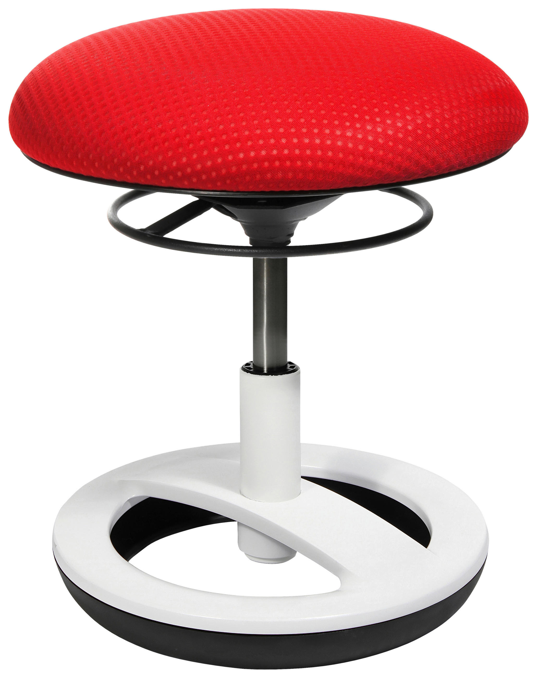 DREHHOCKER Rot, Schwarz, Weiß  - Rot/Schwarz, Basics, Kunststoff/Textil (38,5/38-46/38,5cm) - Xora