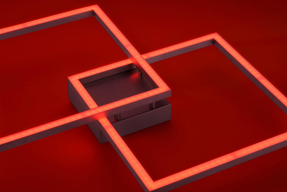 LED-DECKENLEUCHTE Lolasmart-Maxi  Smart 63/63/8,5 cm   - Silberfarben, Design, Kunststoff/Metall (63/63/8,5cm)