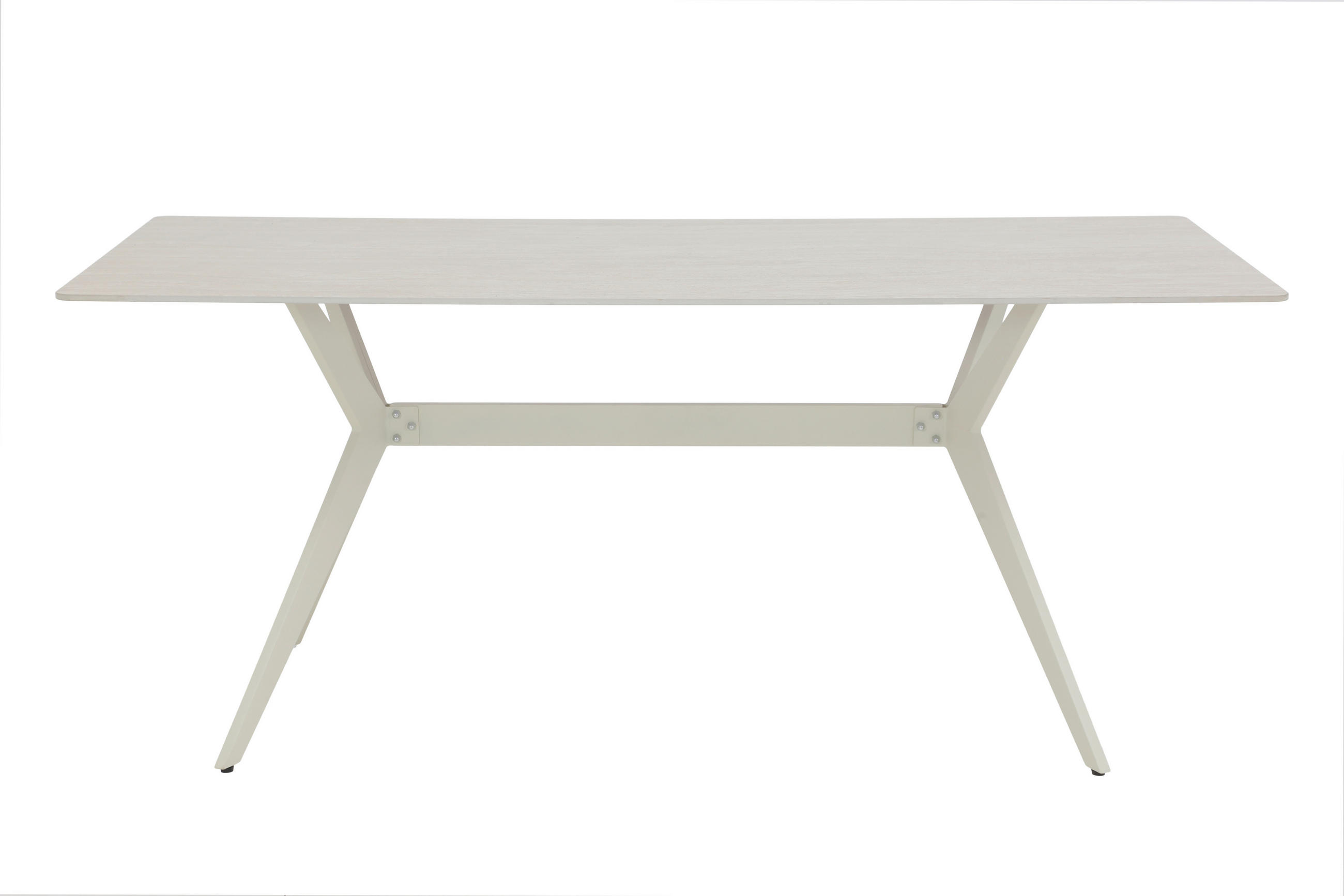 ESSTISCH Beige rechteckig   - Beige/Weiß, MODERN, Stein/Metall (90/180/76cm) - MID.YOU