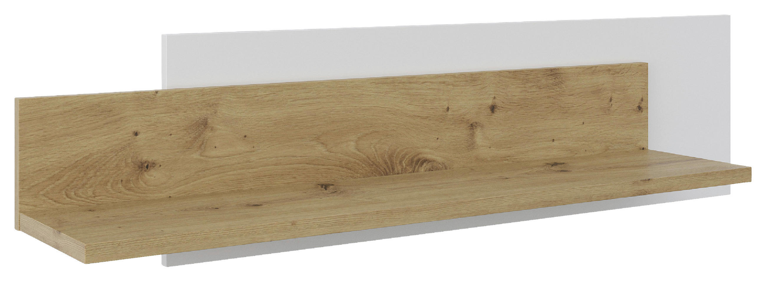 WANDBOARD in 120/30/25 cm Weiss, Eiche Artisan  - Weiss/Eiche Artisan, Modern, Holzwerkstoff (120/30/25cm) - Hom`in