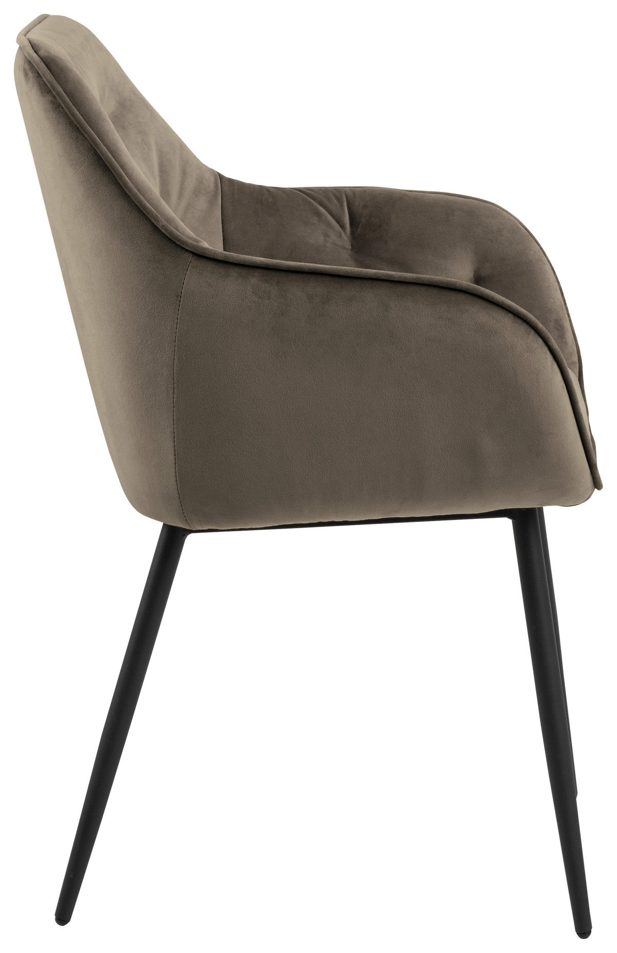 ARMLEHNSTUHL  in Samt  - Beige/Schwarz, Design, Textil/Metall (58/83/55cm) - MID.YOU