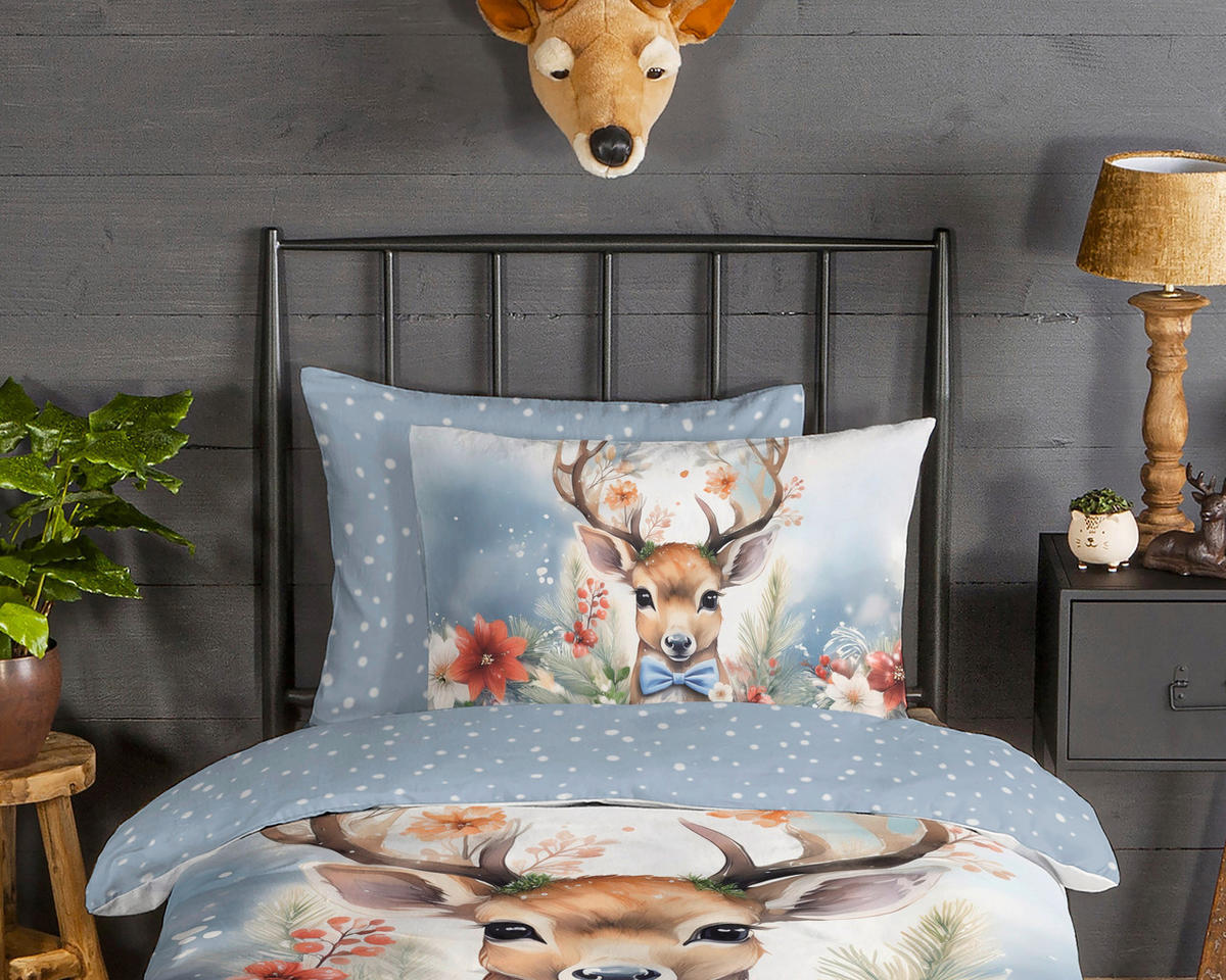 BETTWÄSCHE 2-teilig Good Morning Flanell, Biber 140/200 cm  - Blau/Multicolor, Basics, Textil (140/200cm)