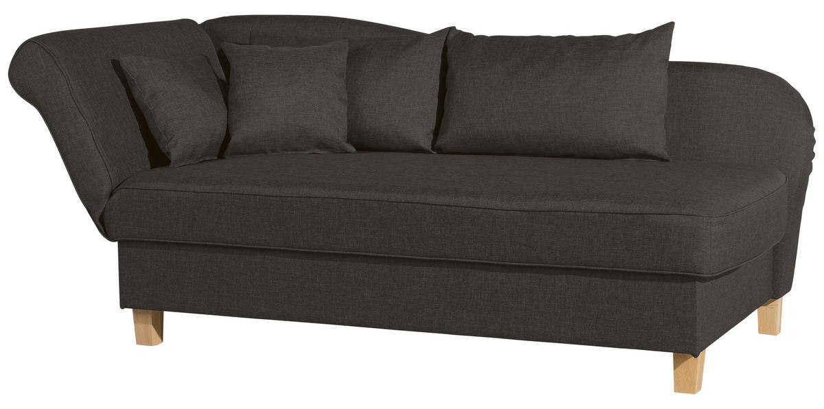 RÉCAMIERE in Flachgewebe Dunkelbraun  - Dunkelbraun/Buchefarben, Design, Holz/Textil (190/88/82cm) - Max Winzer