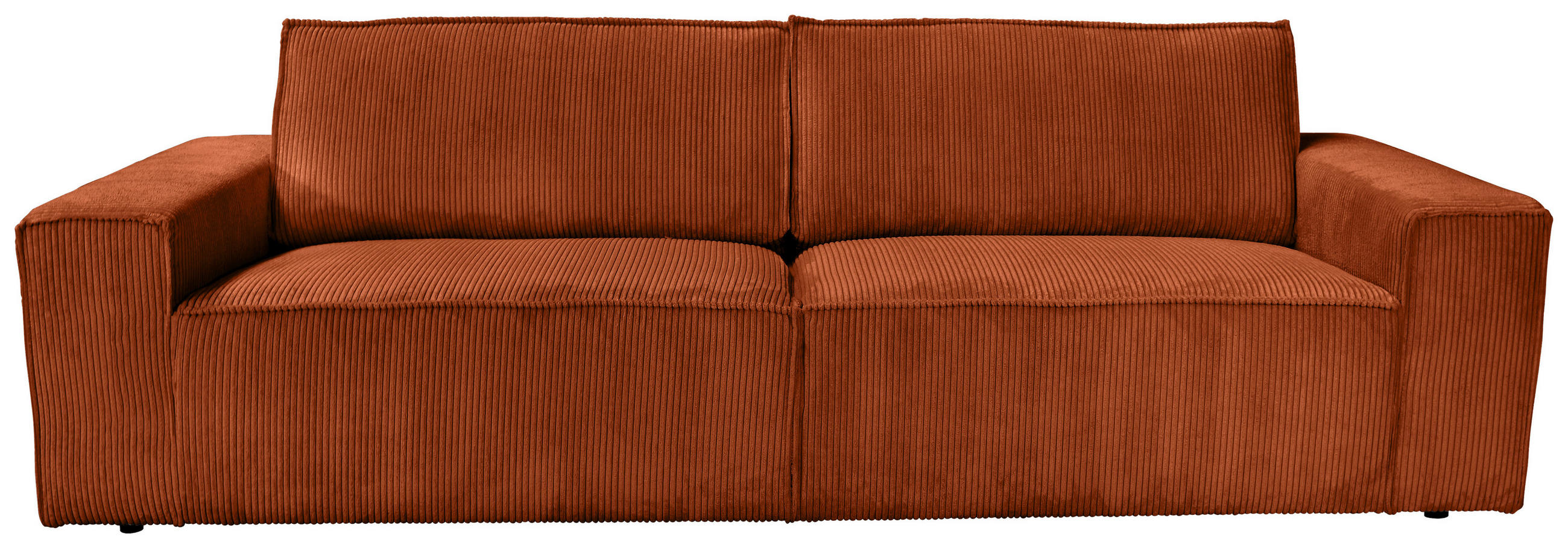 3-SITZER-SOFA Cord Rostfarben - Rostfarben/Schwarz, KONVENTIONELL, Kunststoff/Textil (248/76/95cm) - Carryhome