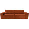 3-SITZER-SOFA Cord Rostfarben  - Rostfarben/Schwarz, KONVENTIONELL, Kunststoff/Textil (248/76/95cm) - Carryhome