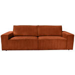 3-SITZER-SOFA Cord Rostfarben  - Rostfarben/Schwarz, KONVENTIONELL, Kunststoff/Textil (248/76/95cm) - Carryhome