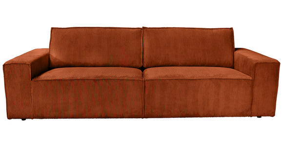 3-SITZER-SOFA Cord Rostfarben - Rostfarben/Schwarz, KONVENTIONELL, Kunststoff/Textil (248/76/95cm) - Carryhome