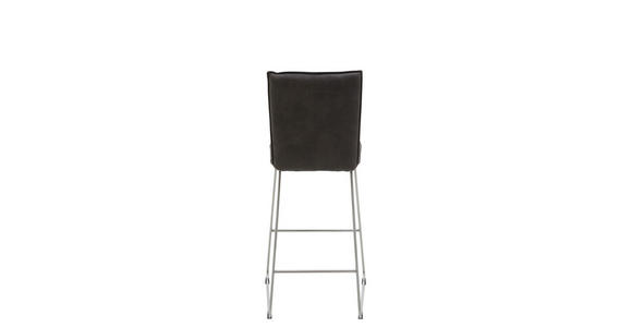 BARHOCKER Mikrofaser Anthrazit, Edelstahlfarben - Edelstahlfarben/Anthrazit, Design, Textil/Metall (56/114/62cm) - Valnatura
