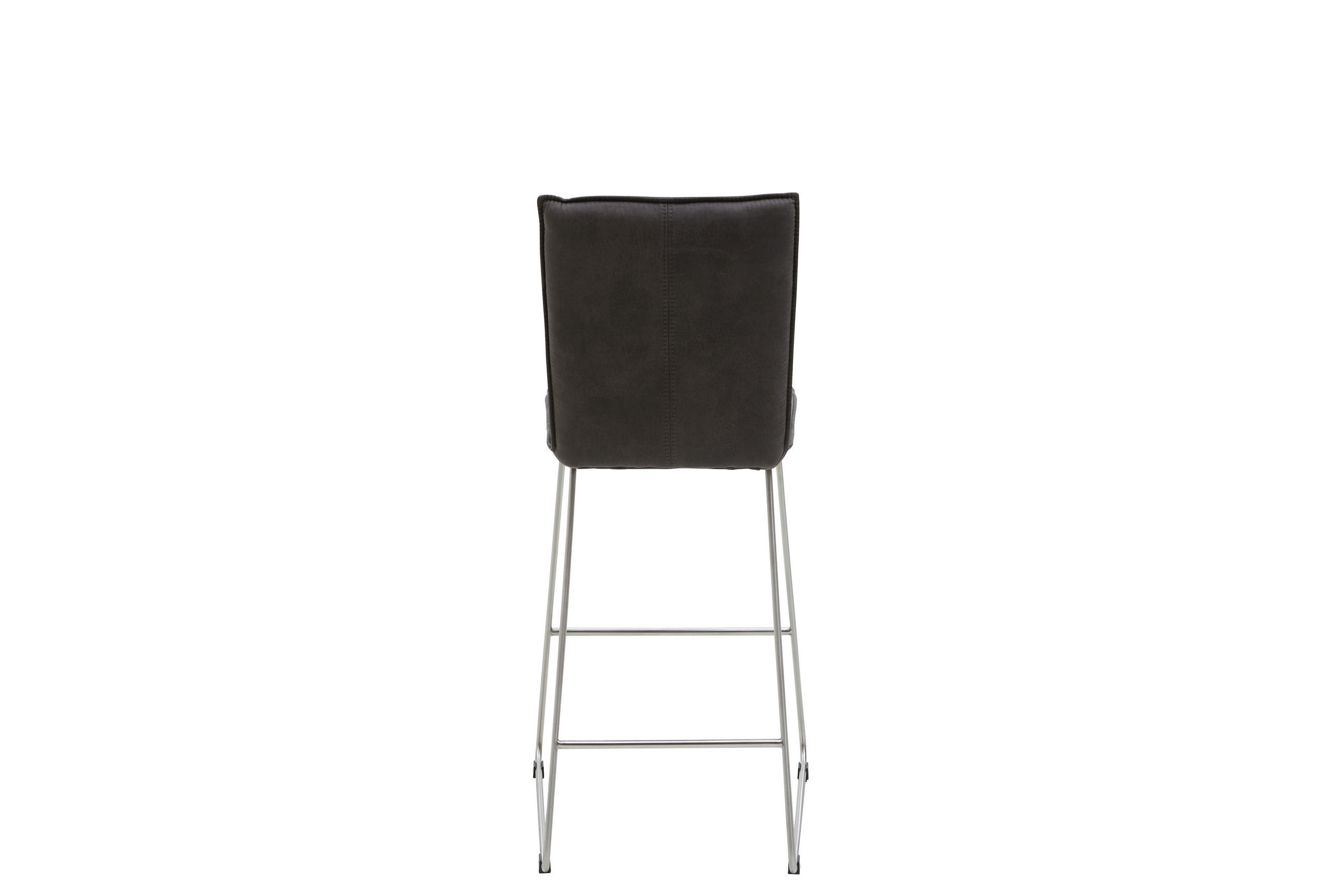 BARHOCKER Mikrofaser Anthrazit, Edelstahlfarben  - Edelstahlfarben/Anthrazit, Design, Textil/Metall (56/114/62cm) - Valnatura