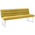 SITZBANK 218/89/68 cm  in Gelb, Edelstahlfarben  - Edelstahlfarben/Gelb, Design, Textil/Metall (218/89/68cm) - Dieter Knoll