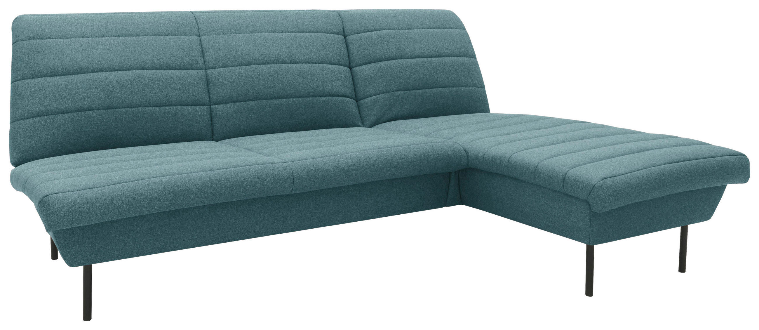 ECKSOFA in Webstoff Petrol  214/168 cm  - Petrol/Schwarz, Design, Textil/Metall (214/168cm) - LOOKS by W.Joop