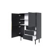 HIGHBOARD Schwarz Viva  - Goldfarben/Schwarz, Design, Holzwerkstoff/Metall (104/82/39cm) - Xora