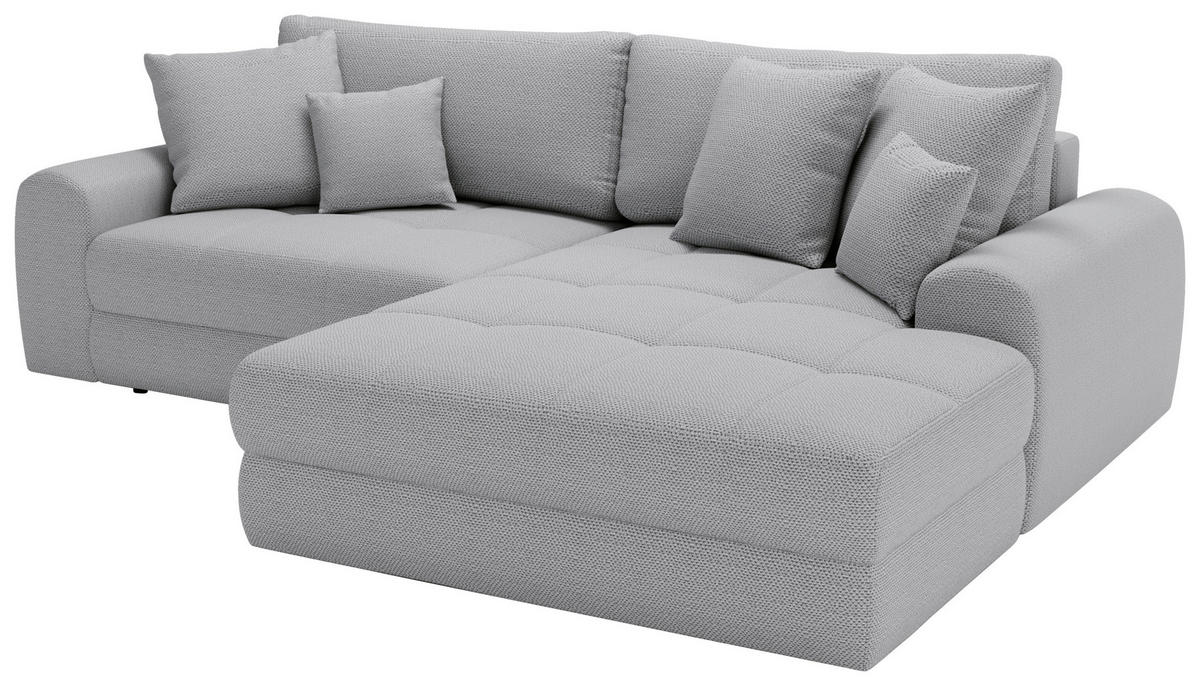 ECKSOFA LORSON Hellblau Struktur  - Schwarz/Hellblau, Design, Kunststoff/Textil (290/208cm) - Livetastic