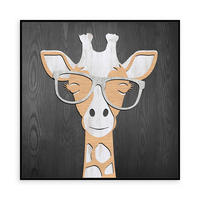 HOLZBILD Tiere 55/55 cm  - Multicolor/Schwarz, Design, Papier/Holzwerkstoff (55/55cm) - Monee