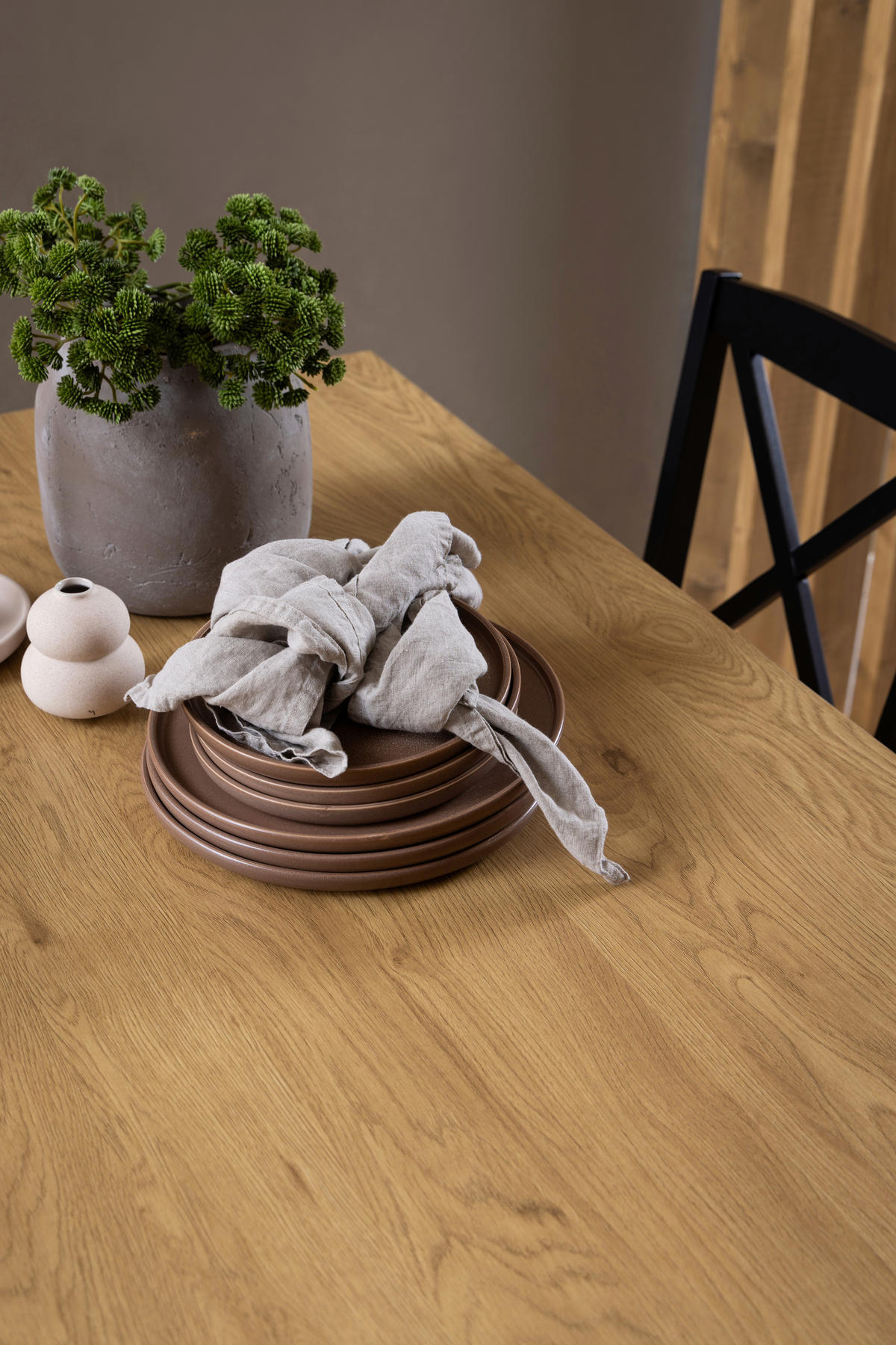 ESSTISCH in Metall, Holzwerkstoff   - Eichefarben/Schwarz, Design, Holzwerkstoff/Metall (120/75/80cm) - MID.YOU