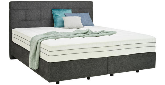 BOXSPRINGBETT 180/200 cm  in Anthrazit  - Anthrazit/Schwarz, Design, Kunststoff/Textil (180/200cm) - Esposa