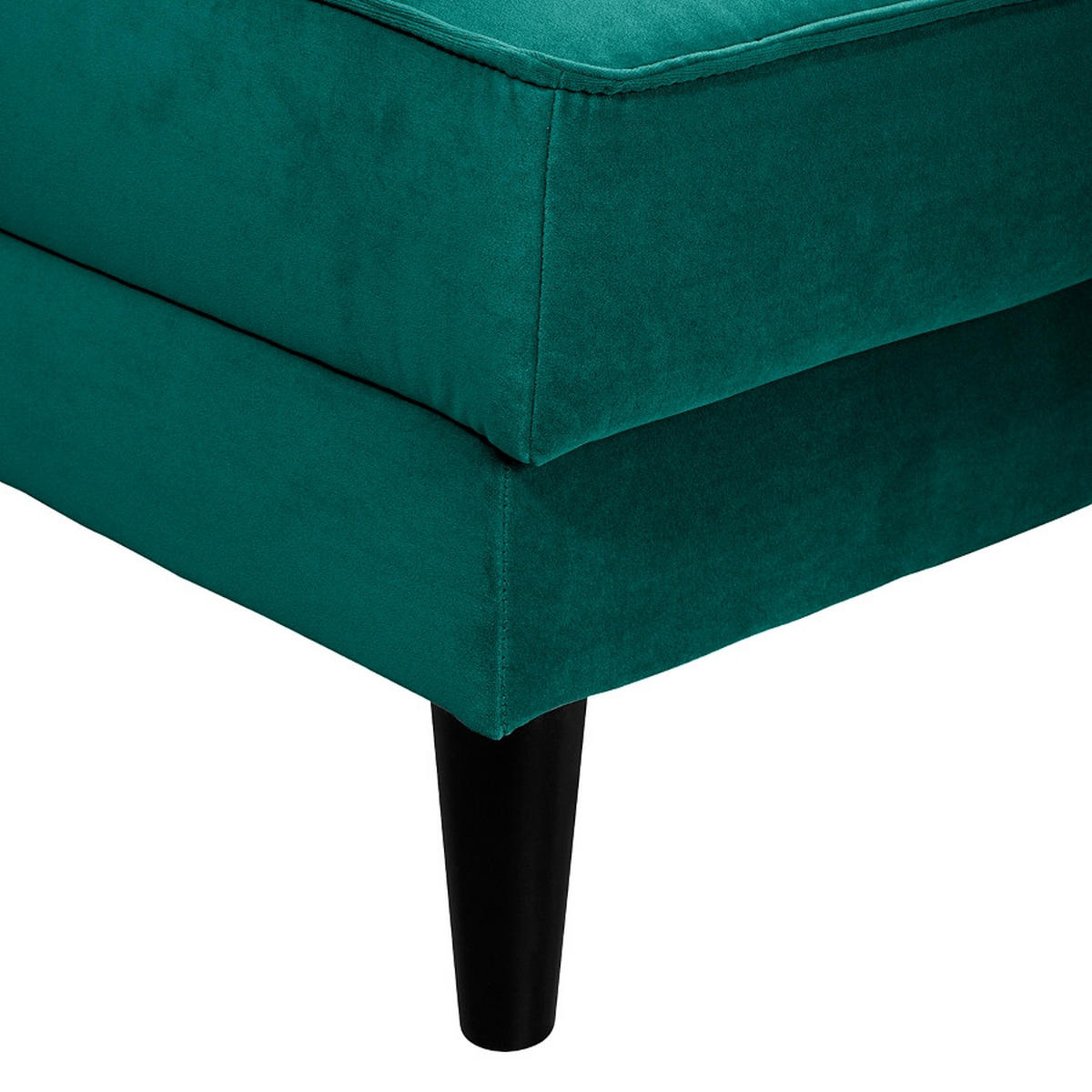 ECKSCHLAFSOFA in Samt, Velours Petrol  - Wengefarben/Petrol, Modern, Holz/Textil (280/85/169cm) - Trendmanufaktur