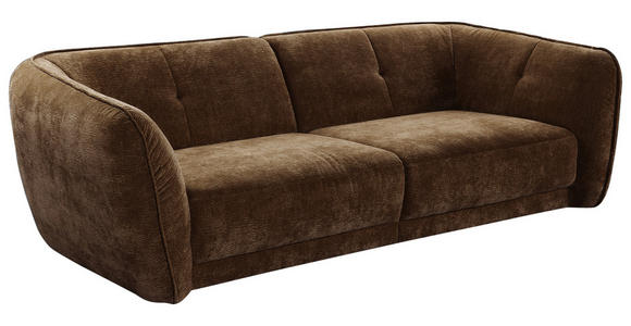 BIGSOFA Chenille Kupferfarben - Schwarz/Kupferfarben, KONVENTIONELL, Kunststoff/Textil (290/86/121cm) - Cantus