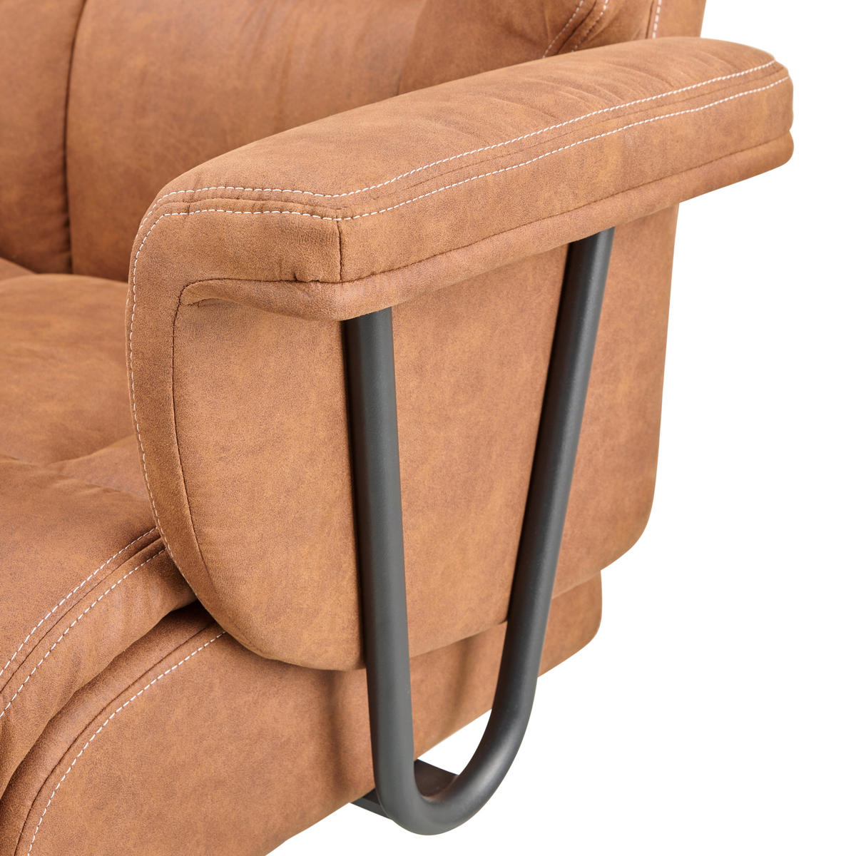 CHEFSESSEL  in Velours Braun, Schwarz  - Schwarz/Braun, MODERN, Kunststoff/Textil (84/120-128/85cm) - MID.YOU