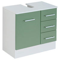 WASCHBECKENUNTERSCHRANK 60/56/35 cm  - Chromfarben/Weiss, Modern, Holzwerkstoff/Metall (60/56/35cm) - Held