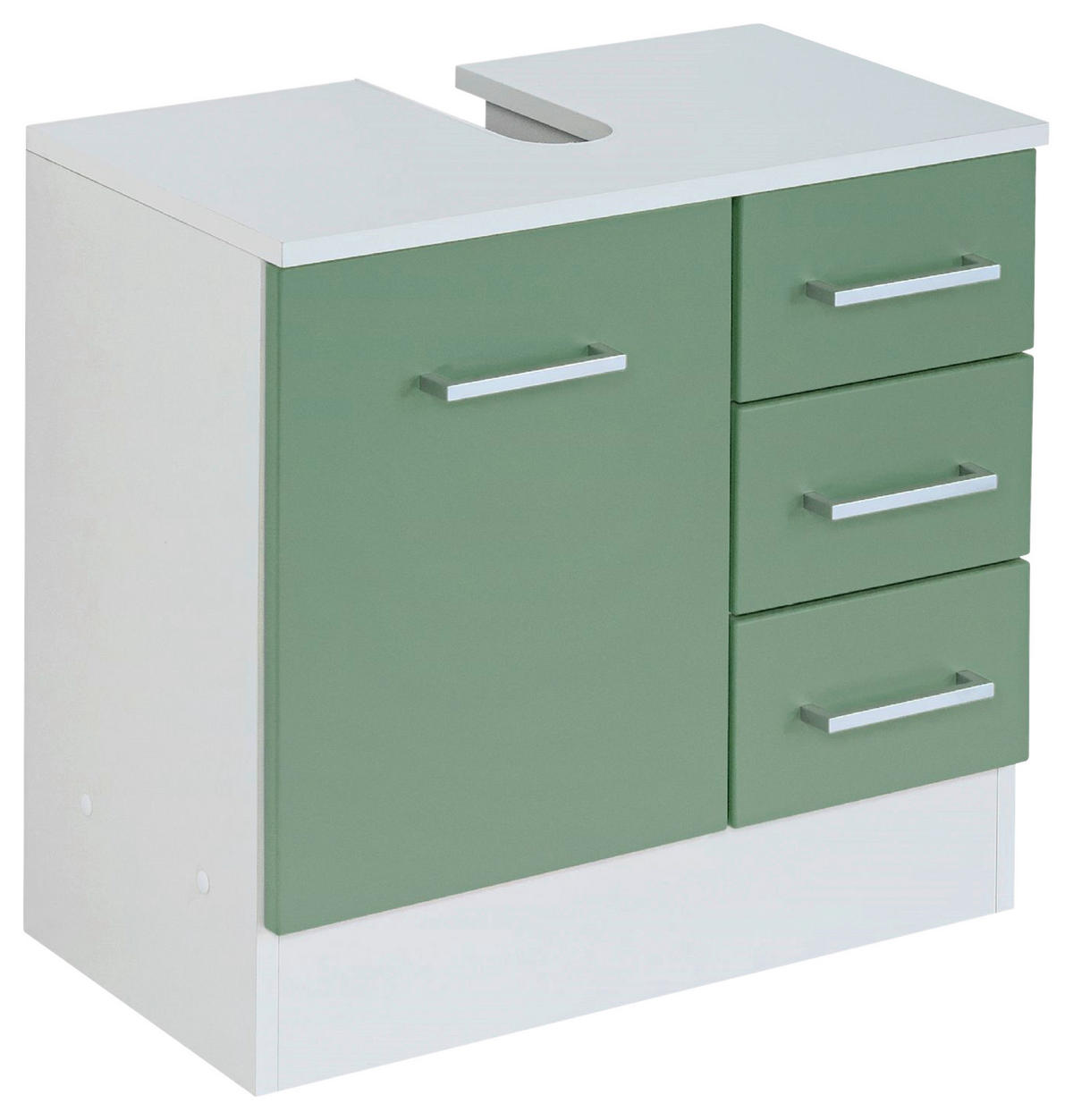 WASCHBECKENUNTERSCHRANK 60/56/35 cm  - Chromfarben/Weiss, Modern, Holzwerkstoff/Metall (60/56/35cm) - Held