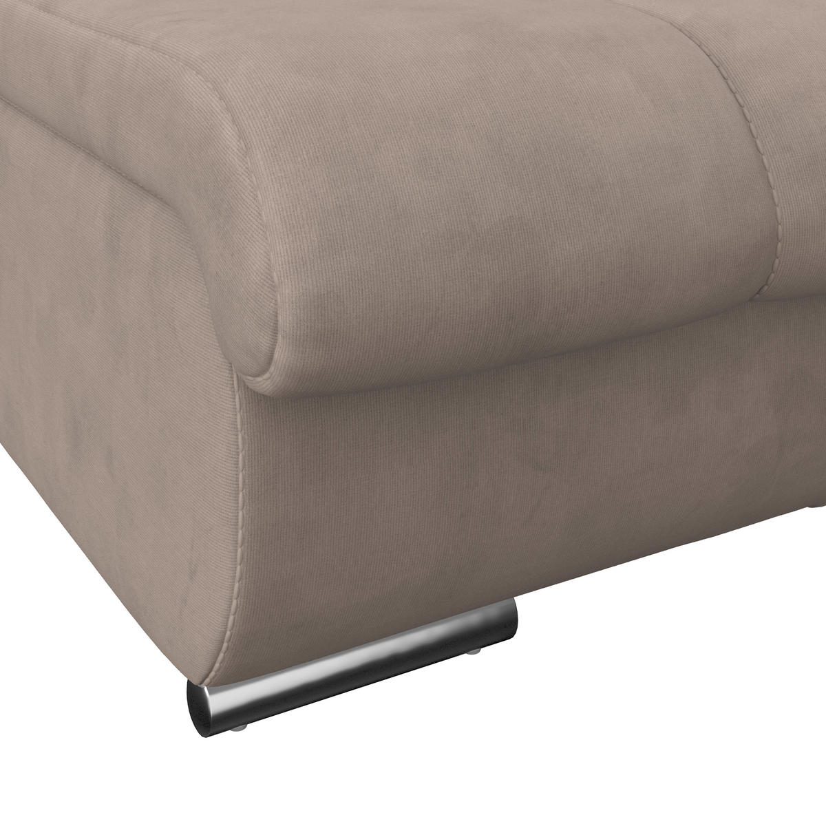 HOCKER in Textil Beige  - Chromfarben/Beige, Modern, Textil/Metall (100/43/80cm) - MID.YOU
