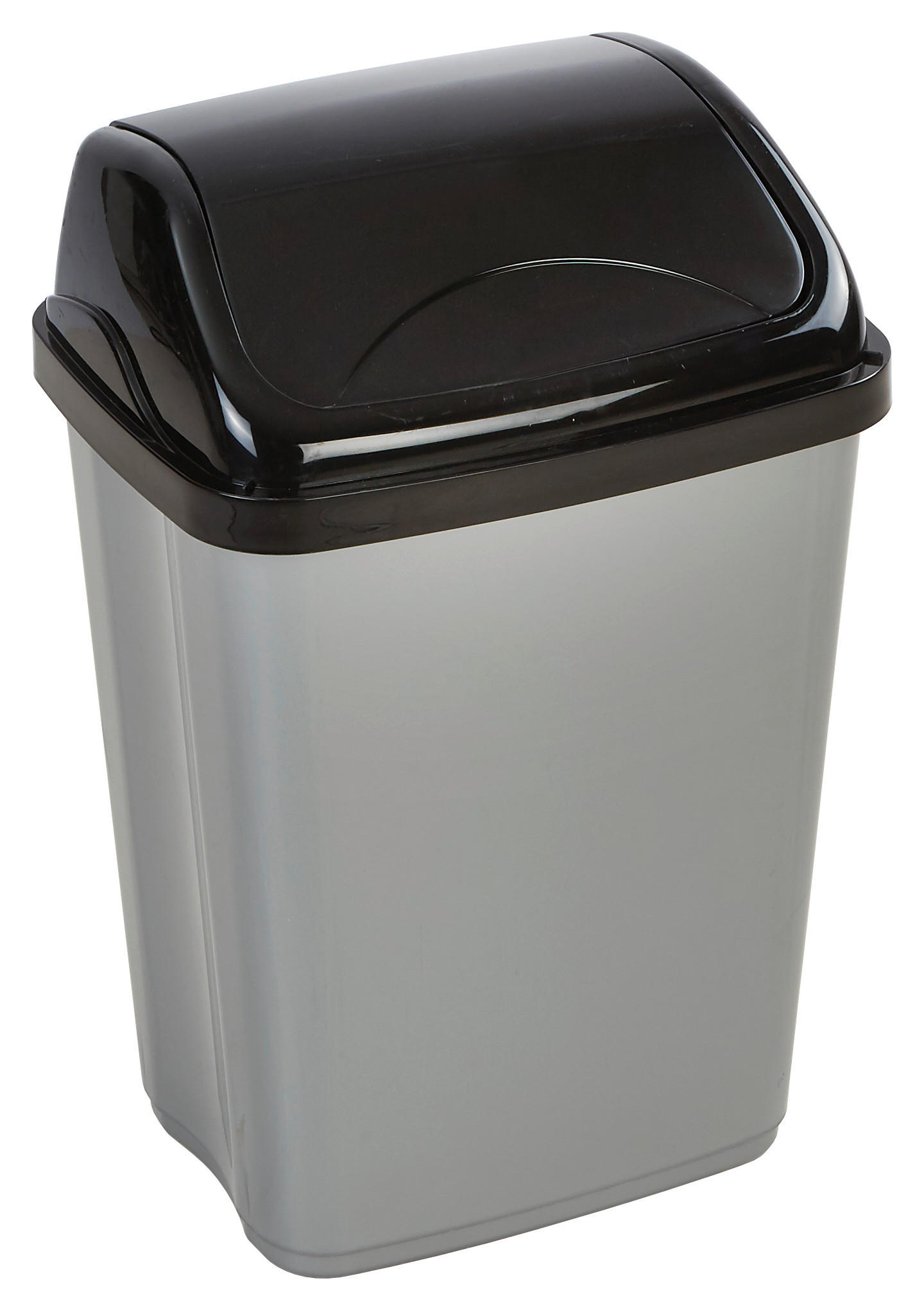 Schwingdeckeleimer Julien 16 L Kunststoff Grau/Schwarz