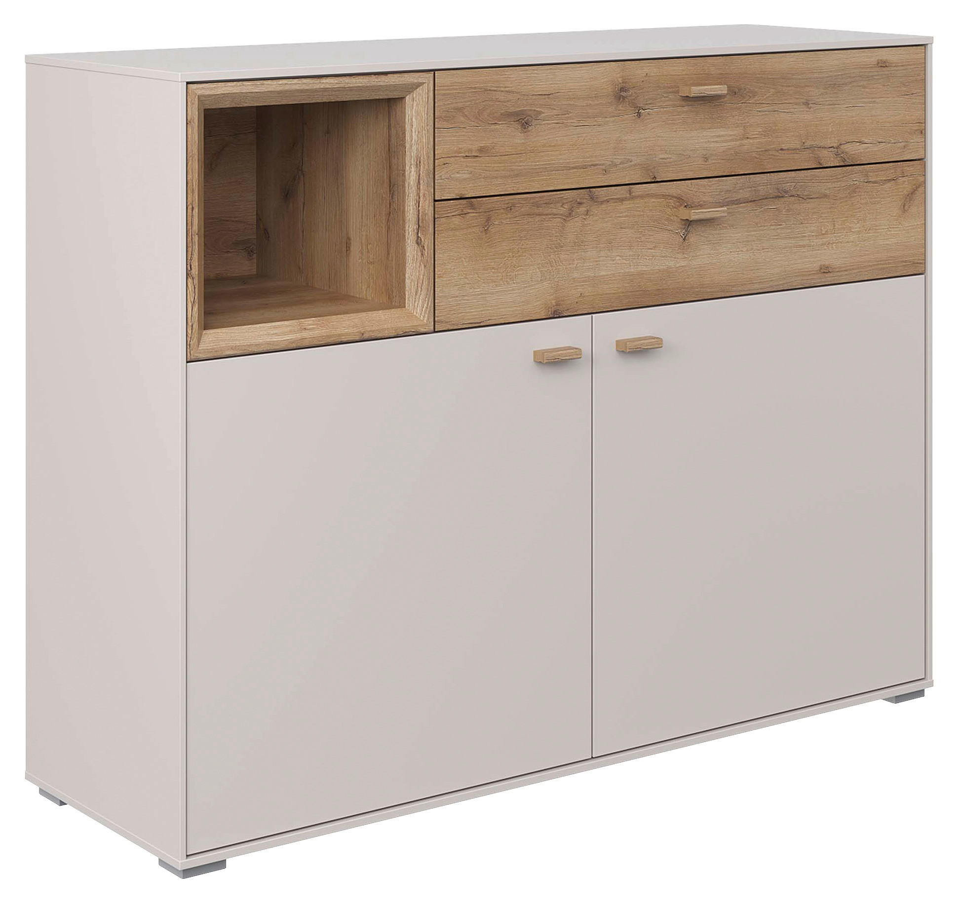SIDEBOARD 114,3/88,4/38 cm  in Eichefarben, Sandfarben  - Sandfarben/Eichefarben, Modern, Holz/Holzwerkstoff (114,3/88,4/38cm) - Hom`in