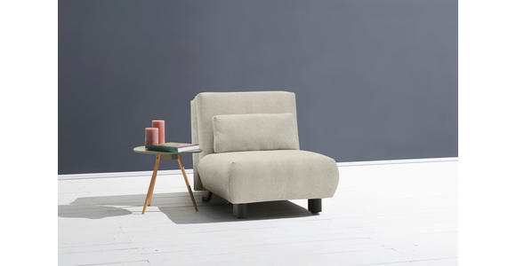 SCHLAFSESSEL Flachgewebe Hellgrau    - Hellgrau/Schwarz, KONVENTIONELL, Textil/Metall (90/85/100cm) - Carryhome