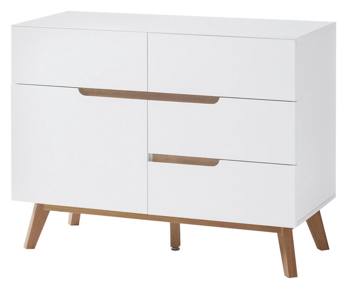 KOMMODE Cervo  in 97/76/40 cm  - Eichefarben/Weiß, Design, Holz/Holzwerkstoff (97/76/40cm)