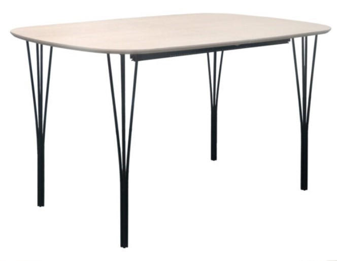 MATBORD svart, ek Bianco  utdragbar, finns i olika trädekorer  - ek Bianco/svart, Design, metall/trä (140-220/76/80cm) - Best Price