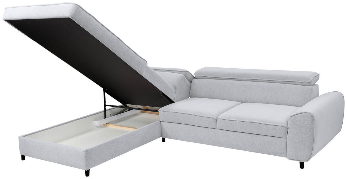 SEDEŽNA GARNITURA, siva  - siva/črna, Moderno, tekstil/les (200/250cm) - Hom`in