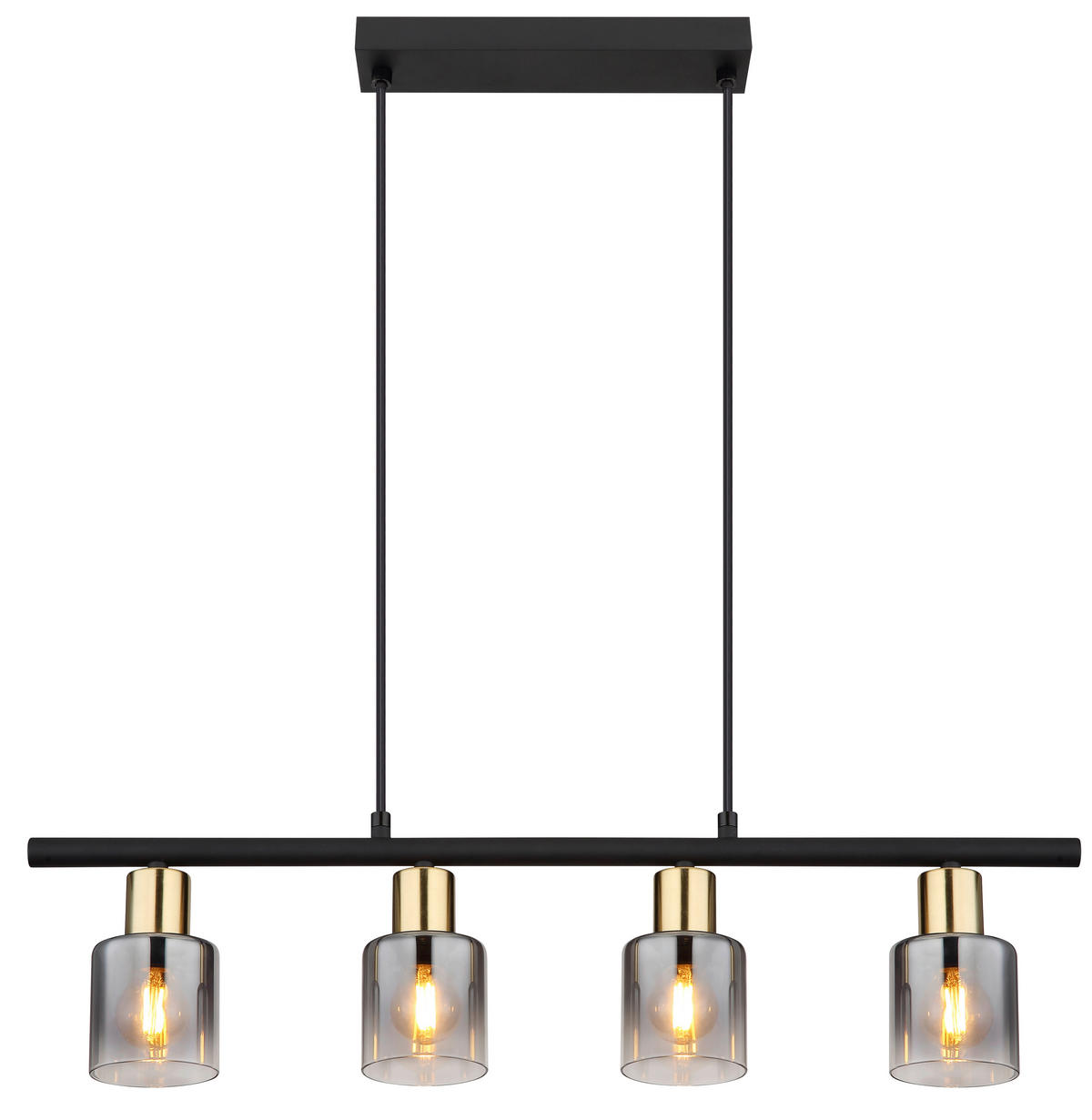 FÜGGŐLÁMPA 65/8/120 cm  - fekete/aranyszínű, Design, Üveg/fém (65/8/120cm) - Globo