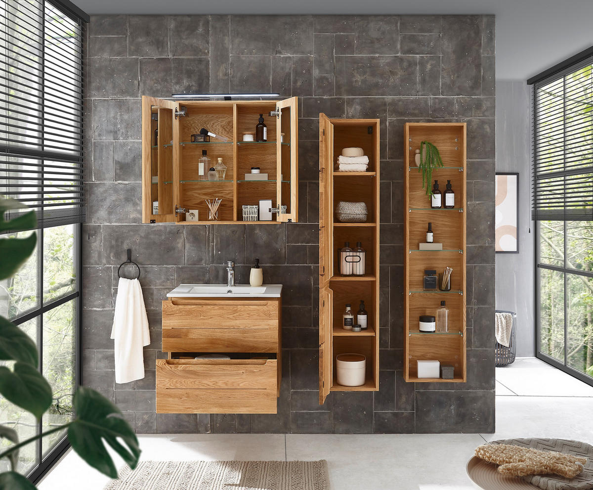 WASCHBECKENUNTERSCHRANK 60/54/46 cm  - Eichefarben, KONVENTIONELL, Holz/Holzwerkstoff (60/54/46cm) - Linea Natura