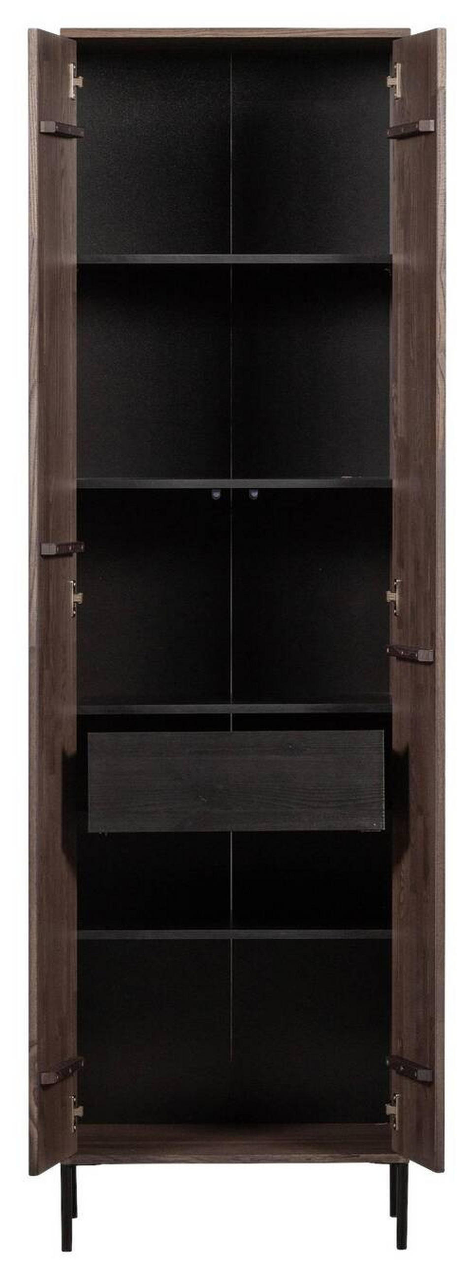 MEHRZWECKSCHRANK 60/210/42 cm  in Eschefarben  - Eschefarben/Schwarz, Design, Holz/Holzwerkstoff (60/210/42cm) - Ambia Home