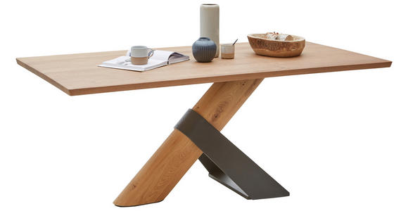 ESSTISCH in Holz, Metall 190/95/76 cm  - Eichefarben/Anthrazit, Natur, Holz/Metall (190/95/76cm) - Valnatura