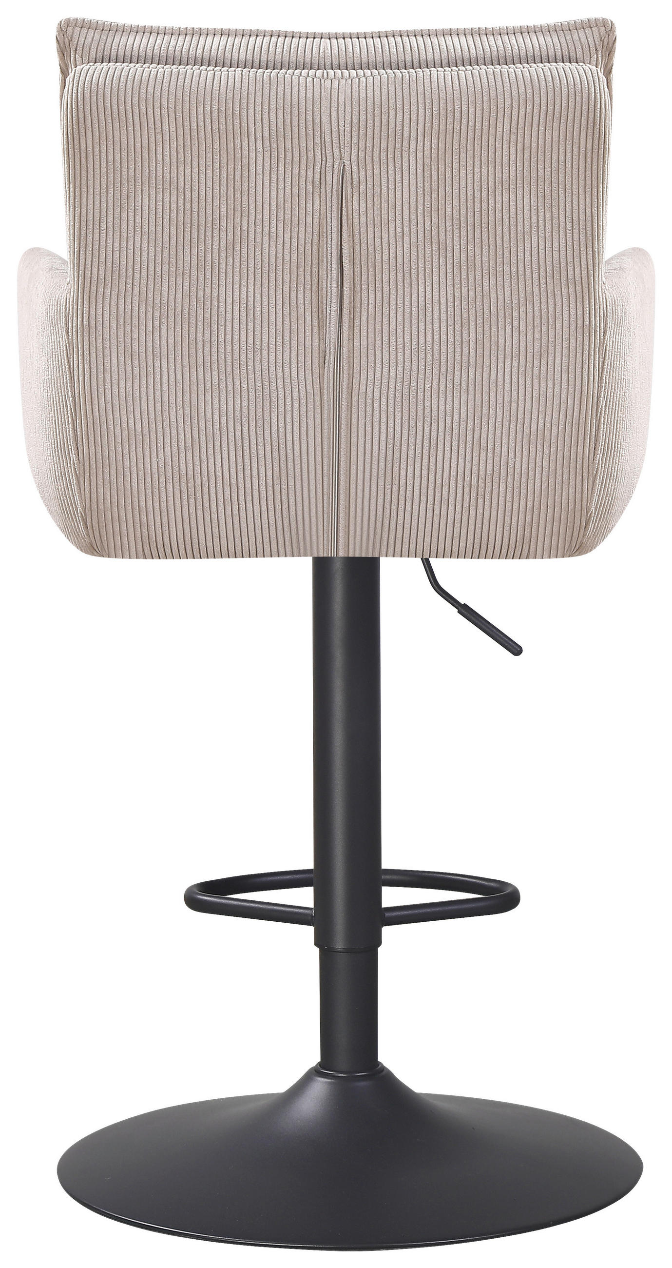 BARHOCKER Cord Grau, Schwarz Eisen Sitzfläche 360° drehbar  - Schwarz/Grau, KONVENTIONELL, Textil/Metall (57/100-121/57cm) - MID.YOU
