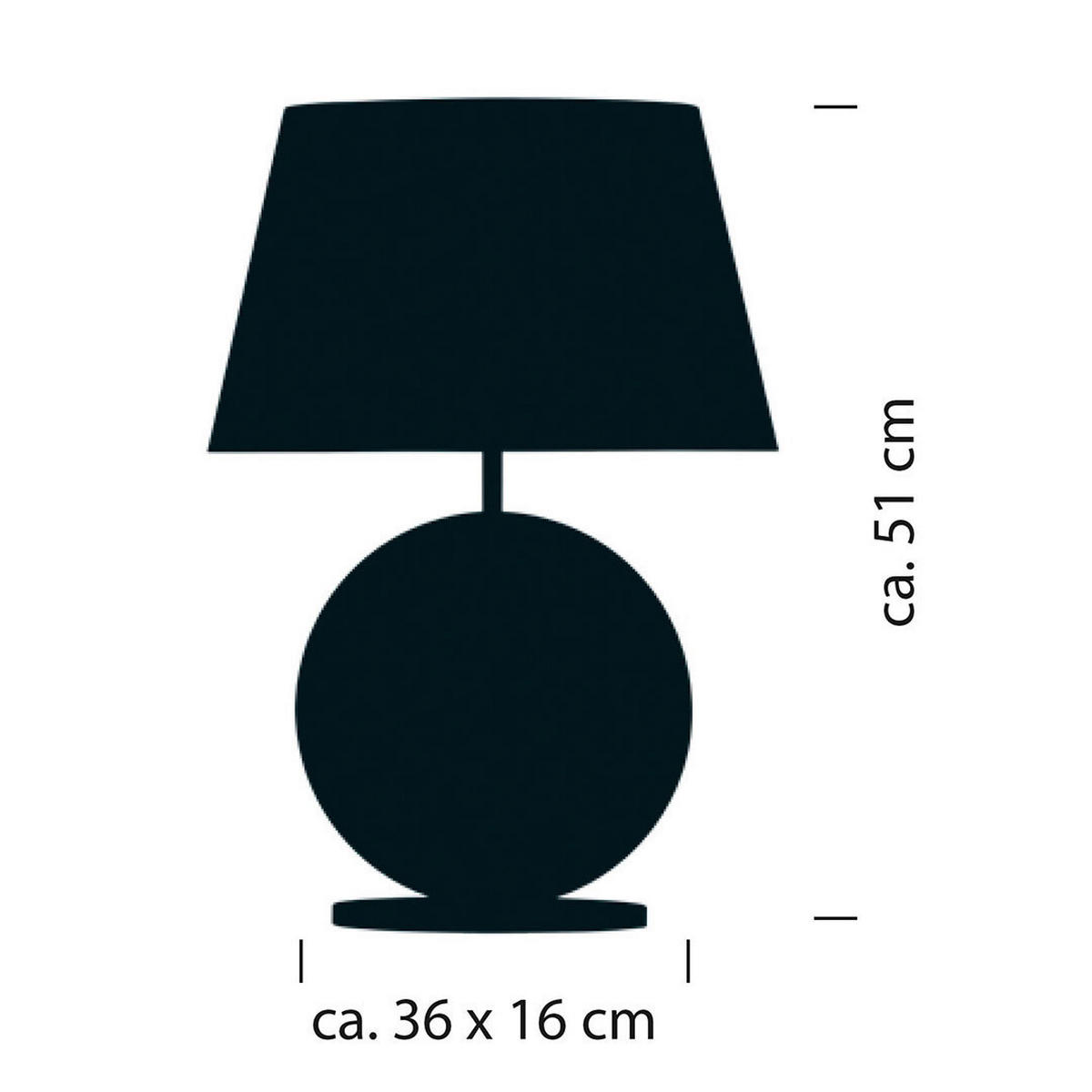 TISCHLEUCHTE Nero 51/36/16 cm  - Schwarz, Design, Textil/Metall (51/36/16cm) - Bankamp