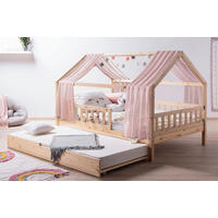HAUSBETT 90/200 cm,  in Naturfarben, Altrosa  - Altrosa/Naturfarben, MODERN, Holz/Textil (90/200cm) - MID.YOU