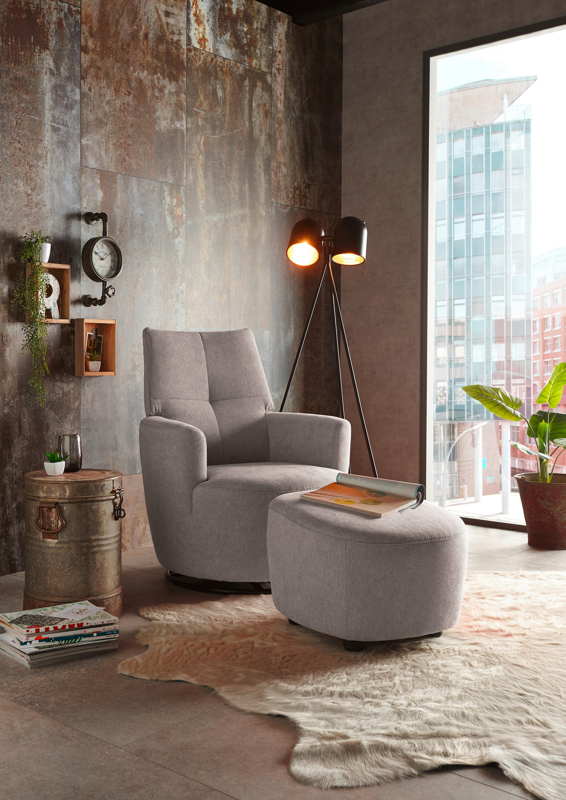 SESSEL Webstoff Grau    - Schwarz/Grau, Design, Textil/Metall (80/96/88cm) - SetOne by Musterring