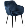 ARMLEHNSTUHL  in Velours  - Schwarz/Dunkelblau, Trend, Textil/Metall (57/83/59cm) - Ambia Home