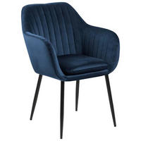 ŽIDLE S PODRUČKAMI, velur, černá, tmavě modrá - černá/tmavě modrá, Trend, kov/textil (57/83/59cm) - Ambia Home