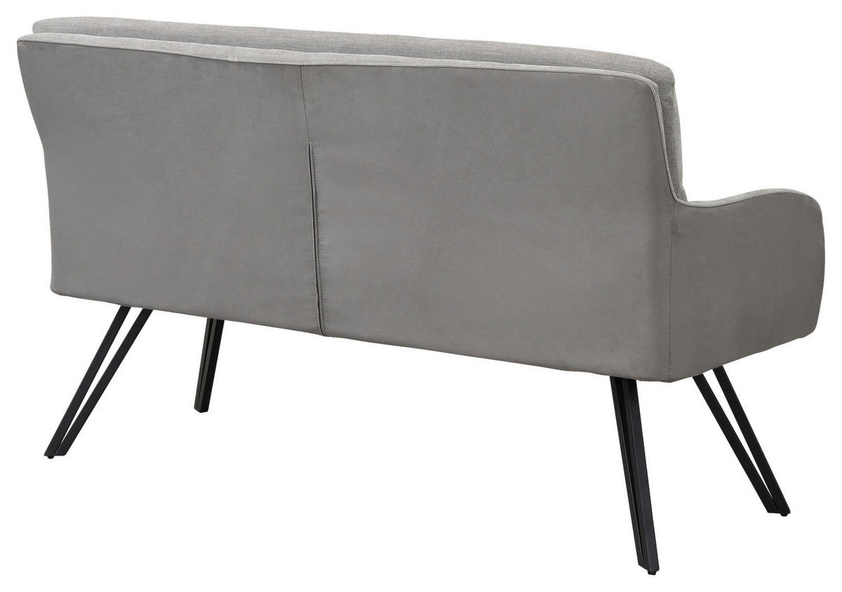 SITZBANK - Hellgrau/Schwarz, MODERN, Textil/Metall (140/94/67cm) - MID.YOU