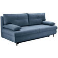 SCHLAFSOFA  mit Liegefunktion, Rücken echt Chenille Blau  - Blau/Schwarz, KONVENTIONELL, Holz/Textil (212/97/105cm) - Carryhome