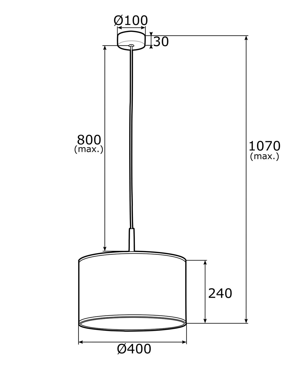 HÄNGELEUCHTE 107/40/40 cm  - Goldfarben/Schwarz, Basics, Textil/Metall (107/40/40cm)