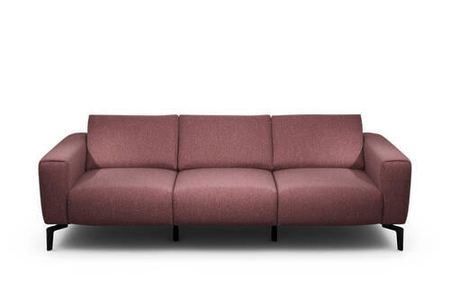 3-SITZER-SOFA in Chenille Rot  - Rot/Schwarz, Design, Textil/Metall (250/86/86-94cm) - SENSOO