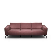 3-SITZER-SOFA in Chenille Rot  - Rot/Schwarz, Design, Textil/Metall (250/86/86-94cm) - SENSOO
