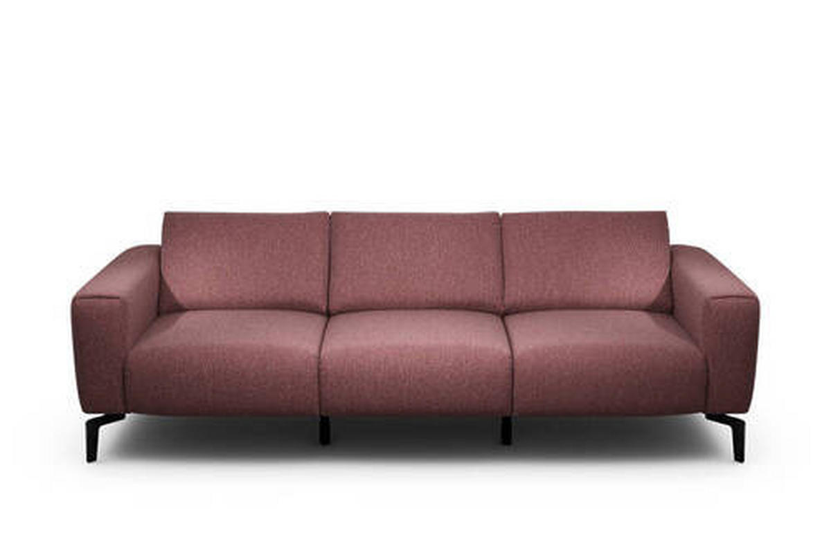 3-SITZER-SOFA in Chenille Rot  - Rot/Schwarz, Design, Textil/Metall (250/86/86-94cm) - SENSOO